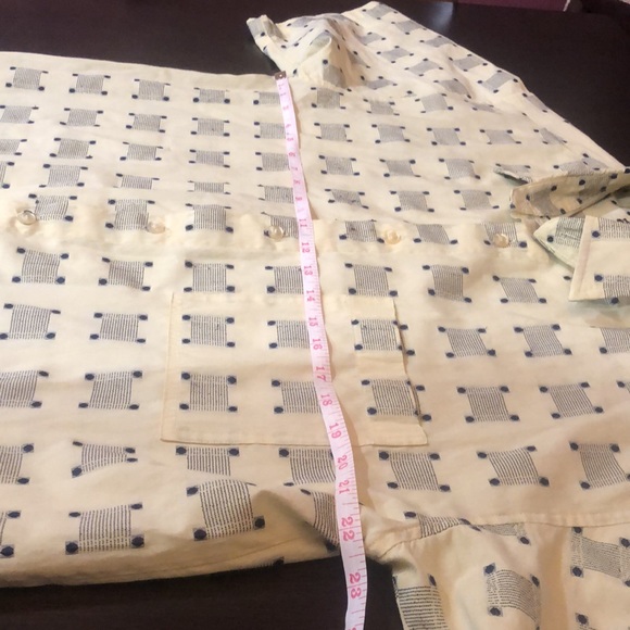 VTG yellow and blue button up - Picture 6 of 7